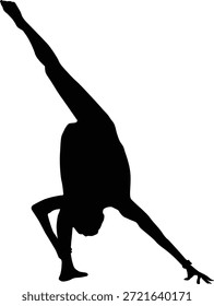 Silueta de ejercicio de estiramiento que representa calentamiento y flexibilidad.