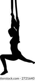 Silueta de ejercicio de estiramiento que representa calentamiento y flexibilidad.