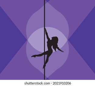 A silhouette of a stripper on a pole