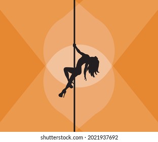 A silhouette of a stripper on a pole
