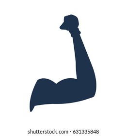 silhouette strong arm muscle fitness icon