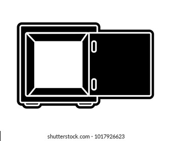 silhouette strong box object open to protection