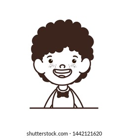silhouette of student boy smiling on white background