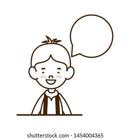 silhouette of student boy smiling with speech bubble