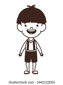silhouette of student boy standing on white background
