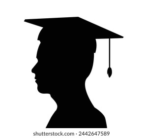 silhouette of student in graduation vector illustration                                                    