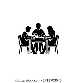 Silhouette Student Group Project Teamwork at Table. Collaborative Learning Project Session. Education Teamwork Study Group.