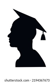 Silhouette of a student in profile