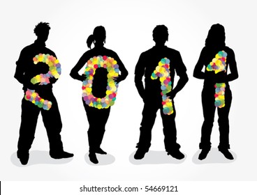 Silhouette Of Students Holding 2011