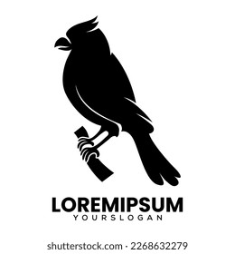 silhouette style bird logo template