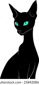 Silhouette style black sphynx cat