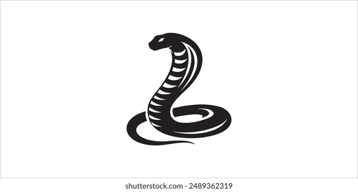 Silhouette Style Cobra Snake Illustration Bold and Dynamic Design