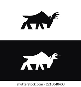 Silhouette style deer logo illustration vector