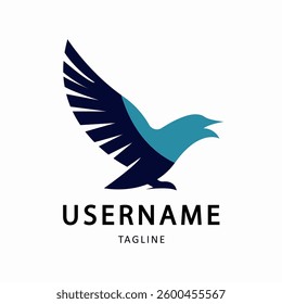 Silhouette style eagle logo illustration vector