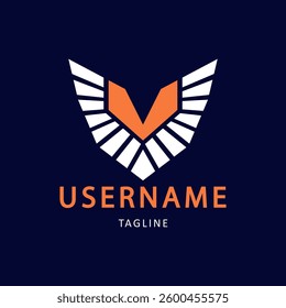 Silhouette style eagle logo illustration vector