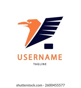 Silhouette style eagle logo illustration vector