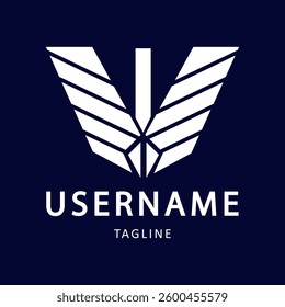 Silhouette style eagle logo illustration vector