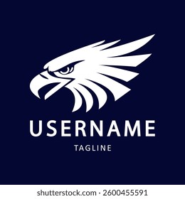 Silhouette style eagle logo illustration vector