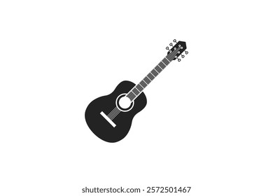 silhouette style guitar icon vector