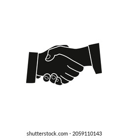 Silhouette style handshake. Collaboration and Commitment sign vector illustration