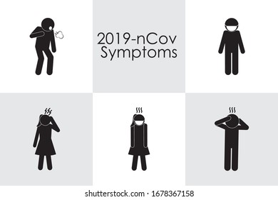silhouette style icon set design of Covid 19 2019 ncov cov virus coronavirus infection corona epidemic disease symptoms and medical theme Vector illustration