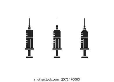 silhouette style injection icon, doctor equipment vector