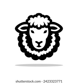 silhouette style logo with sheep character