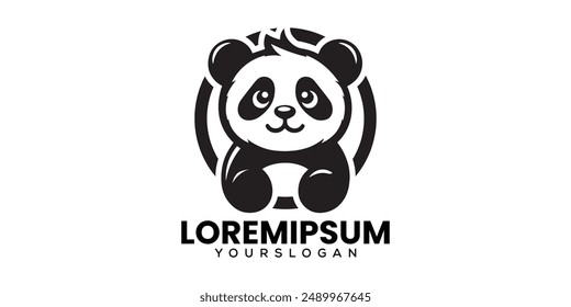 
Silhouette Style Panda Logo Adorable and Customizable Design