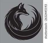 A silhouette style vector fox image