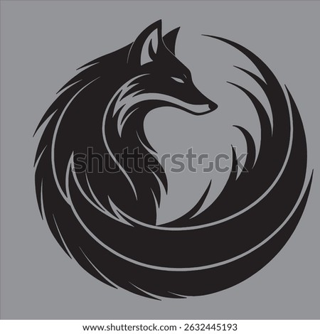 A silhouette style vector fox image
