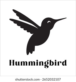Silhouette Style Vector Hummingbird Logo Design – Elegant Minimal Bird Icon for Nature, Eco Brand, Floral Business, Wildlife Concept, Editable EPS Files Included