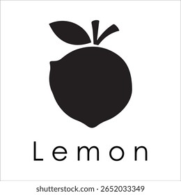 Silhouette Style Vector Lemon Logo Design – Minimal Citrus Fruit Icon for Organic Branding, Fresh Juice Label, Natural Food, Eco-Friendly Concept, Editable EPS Files Included