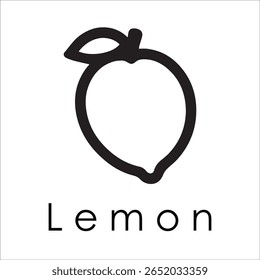 Silhouette Style Vector Lemon Logo Design – Minimal Citrus Fruit Icon for Organic Branding, Fresh Juice Label, Natural Food, Eco-Friendly Concept, Editable EPS Files Included