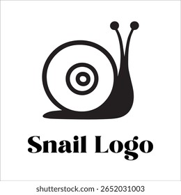 Silhouette Style Vector Snail Logo Design – Minimalist Garden Snail Icon for Eco-Friendly Branding, Nature, Wildlife, Slow Movement Concept, Editable EPS Format Included