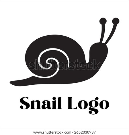 Silhouette Style Vector Snail Logo Design – Minimalist Garden Snail Icon for Eco-Friendly Branding, Nature, Wildlife, Slow Movement Concept, Editable EPS Format Included