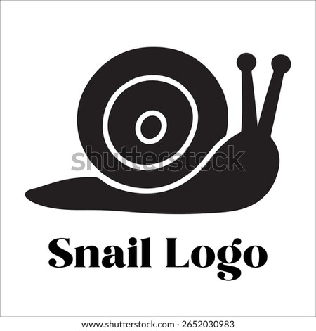 Silhouette Style Vector Snail Logo Design – Minimalist Garden Snail Icon for Eco-Friendly Branding, Nature, Wildlife, Slow Movement Concept, Editable EPS Format Included