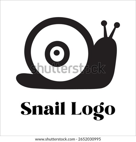 Silhouette Style Vector Snail Logo Design – Minimalist Garden Snail Icon for Eco-Friendly Branding, Nature, Wildlife, Slow Movement Concept, Editable EPS Format Included