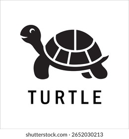 Silhouette Style Vector Turtle Logo Design – Minimalist Sea Turtle Icon for Branding, Nature, Eco-Friendly Business, Marine Life Concept, Editable EPS File