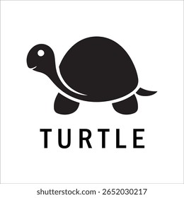 Silhouette Style Vector Turtle Logo Design – Minimalist Sea Turtle Icon for Branding, Nature, Eco-Friendly Business, Marine Life Concept, Editable EPS File