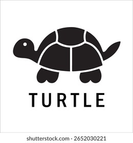 Silhouette Style Vector Turtle Logo Design – Minimalist Sea Turtle Icon for Branding, Nature, Eco-Friendly Business, Marine Life Concept, Editable EPS File