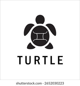 Silhouette Style Vector Turtle Logo Design – Minimalist Sea Turtle Icon for Branding, Nature, Eco-Friendly Business, Marine Life Concept, Editable EPS File