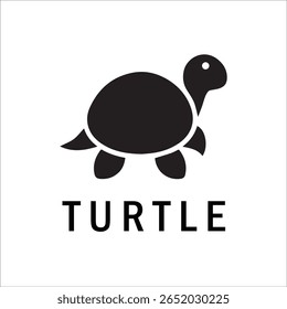 Silhouette Style Vector Turtle Logo Design – Minimalist Sea Turtle Icon for Branding, Nature, Eco-Friendly Business, Marine Life Concept, Editable EPS File