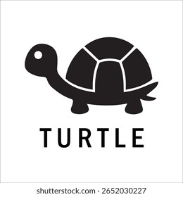 Silhouette Style Vector Turtle Logo Design – Minimalist Sea Turtle Icon for Branding, Nature, Eco-Friendly Business, Marine Life Concept, Editable EPS File