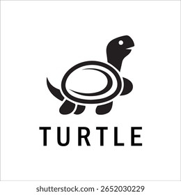 Silhouette Style Vector Turtle Logo Design – Minimalist Sea Turtle Icon for Branding, Nature, Eco-Friendly Business, Marine Life Concept, Editable EPS File