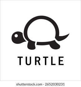 Silhouette Style Vector Turtle Logo Design – Minimalist Sea Turtle Icon for Branding, Nature, Eco-Friendly Business, Marine Life Concept, Editable EPS File