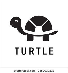Silhouette Style Vector Turtle Logo Design – Minimalist Sea Turtle Icon for Branding, Nature, Eco-Friendly Business, Marine Life Concept, Editable EPS File