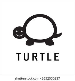Silhouette Style Vector Turtle Logo Design – Minimalist Sea Turtle Icon for Branding, Nature, Eco-Friendly Business, Marine Life Concept, Editable EPS File