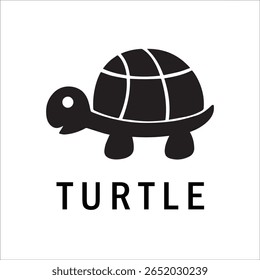 Silhouette Style Vector Turtle Logo Design – Minimalist Sea Turtle Icon for Branding, Nature, Eco-Friendly Business, Marine Life Concept, Editable EPS File
