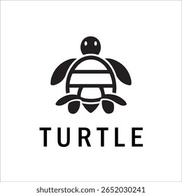 Silhouette Style Vector Turtle Logo Design – Minimalist Sea Turtle Icon for Branding, Nature, Eco-Friendly Business, Marine Life Concept, Editable EPS File