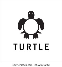 Silhouette Style Vector Turtle Logo Design – Minimalist Sea Turtle Icon for Branding, Nature, Eco-Friendly Business, Marine Life Concept, Editable EPS File
